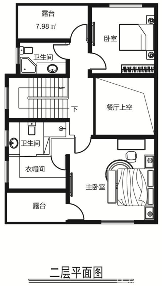 天屿·花城天屿花城164方别墅二层平面图