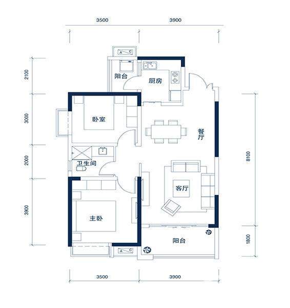 贵阳中铁阅山湖3室2厅2卫户型图-贵阳楼盘网