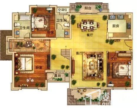 送车位)     二楼户型:159㎡ 三楼户型:157㎡ 顶楼户型:216㎡ 国宾壹