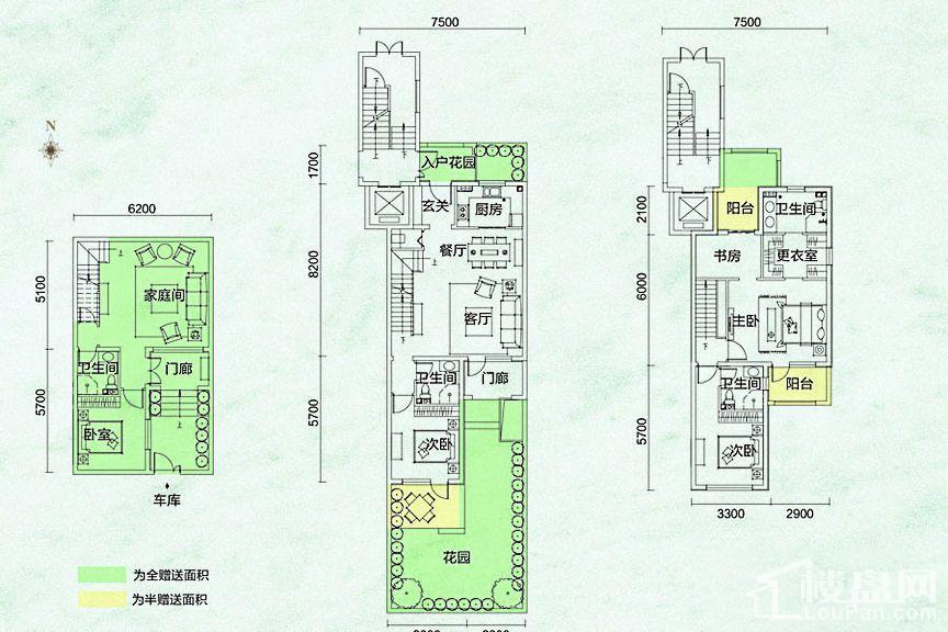 玉泉山居 a2区山墅(下叠)户型户型图-太原楼盘网