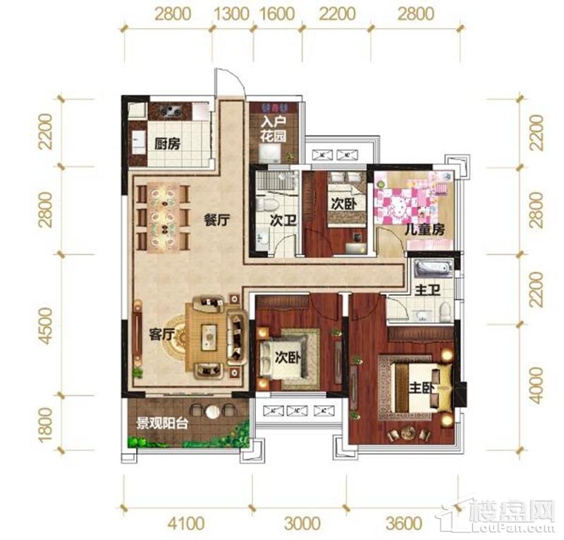 凯旋国际6#01户型户型图-贵港楼盘网