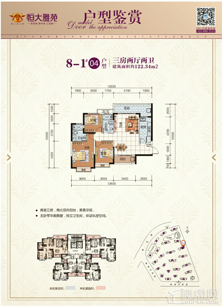 柳州恒大雅苑8-2#03户型户型图-柳州楼盘网