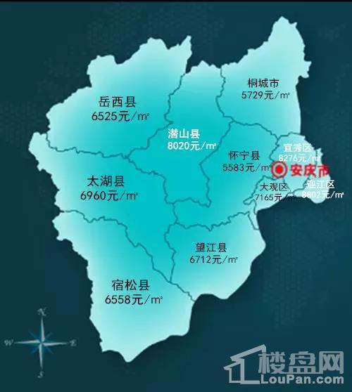 安庆一市七县三区，房价地图来了