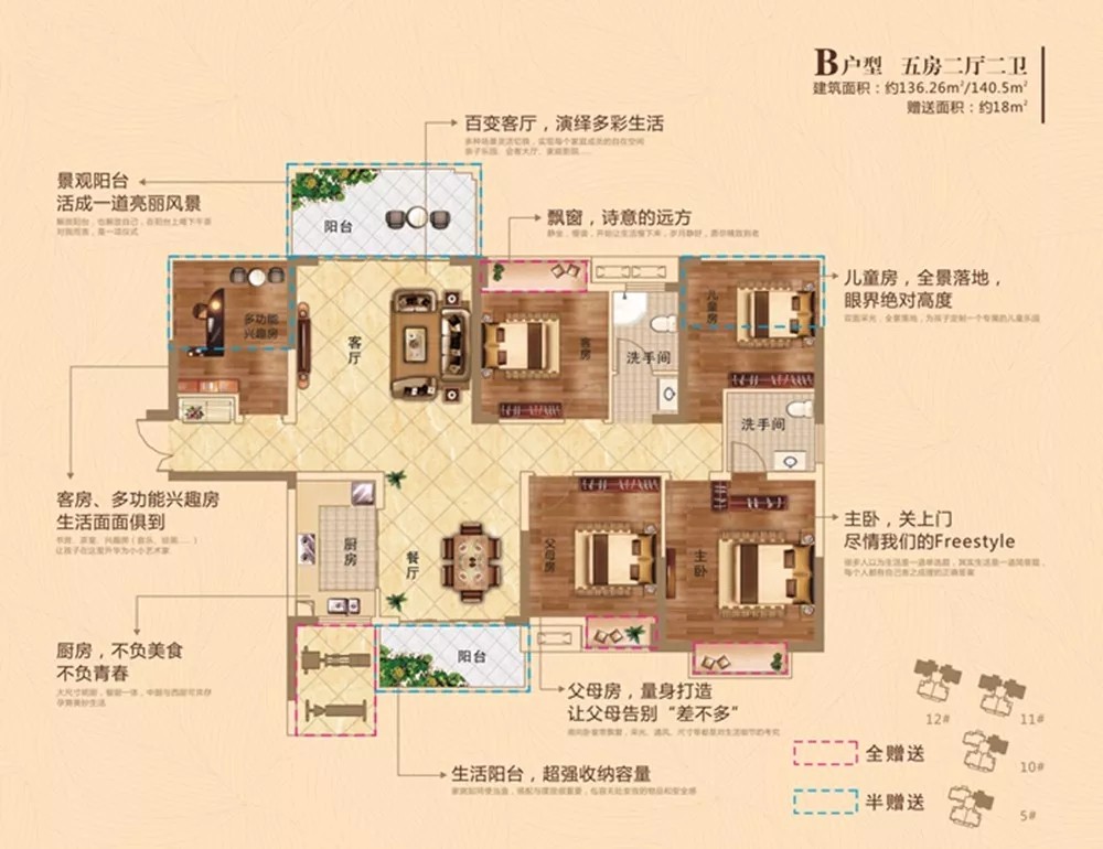 鸿豪·春风十里臻品诚献  116~149㎡n 1 超高赠送户型  坐享全功