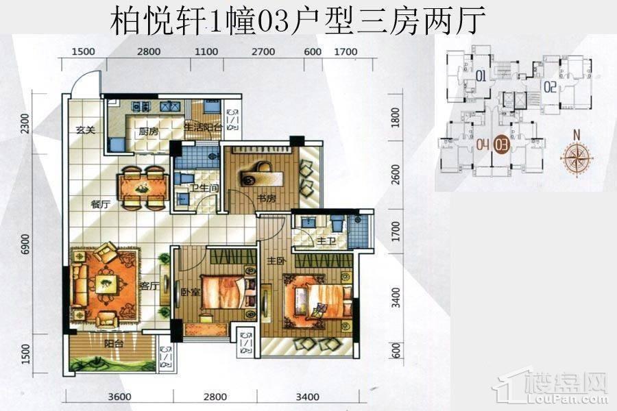 江门金域华府楼层平面图户型图-江门楼盘网