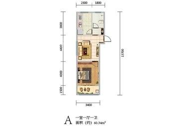 1室1厅1卫  60.30㎡