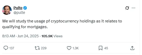 FHFA to explore cryptocurrencies for mortgage qualification