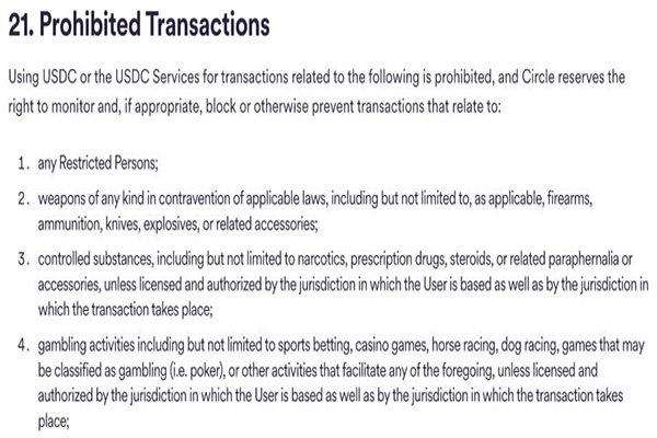 Circle更改代币政策，允许用户使用USDC购买某些合法武器
