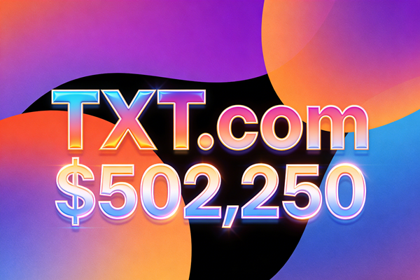 TXT.com changes hands for $502,000, highlighting the rarity of three-letter .com websites.