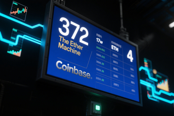The Ether Machine holds about 170,000 ETH, surpassing Coinbase to become the fourth largest Ethereum holder