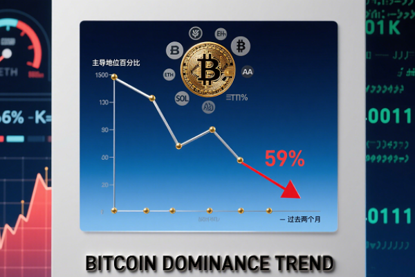 Bitcoin dominance has fallen from 65% to 59% over the past two months.