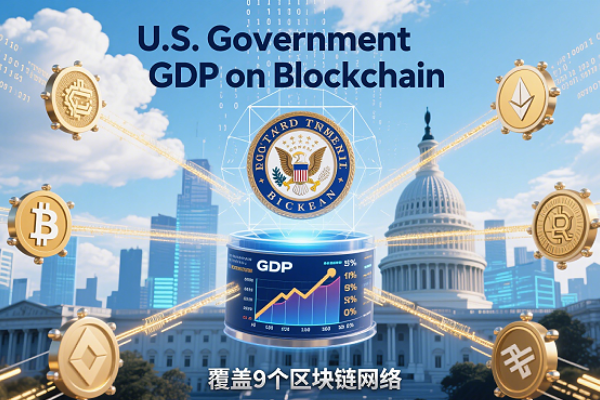 The US government has begun publishing GDP data on the blockchain, initially covering nine blockchains.