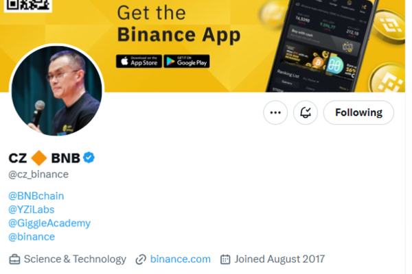 Changpeng Zhao updates his profile on account X, possibly hinting at an imminent return to Binance