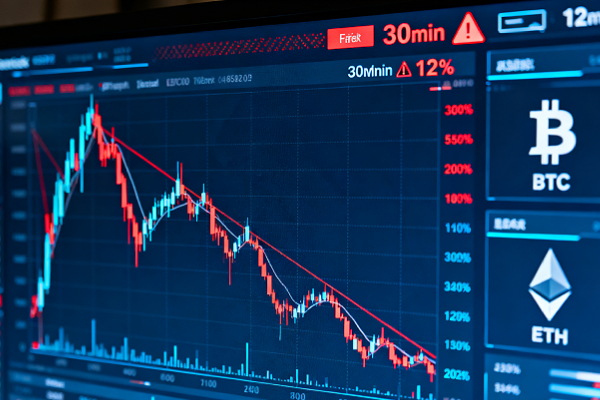 Crypto markets are experiencing extreme market conditions! BTC and ETH both saw their maximum drop exceed 12% within 30 minutes.
