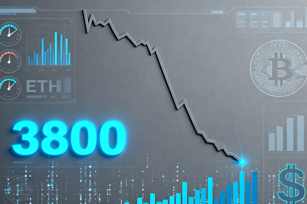 ETH falls below $3,800