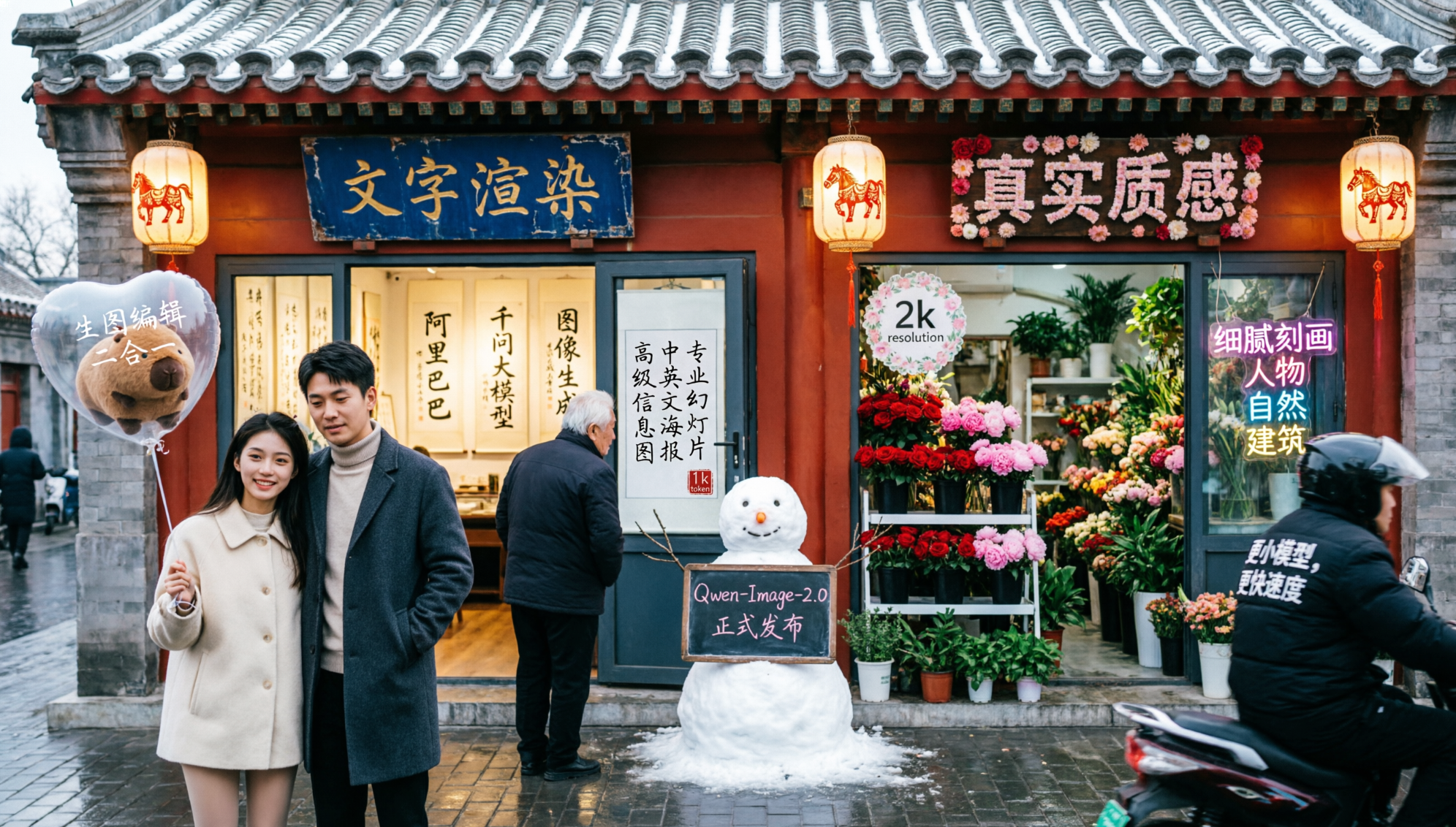 Qwen-Image-2.0发布：生图与编辑合一，主打2K与长指令排版