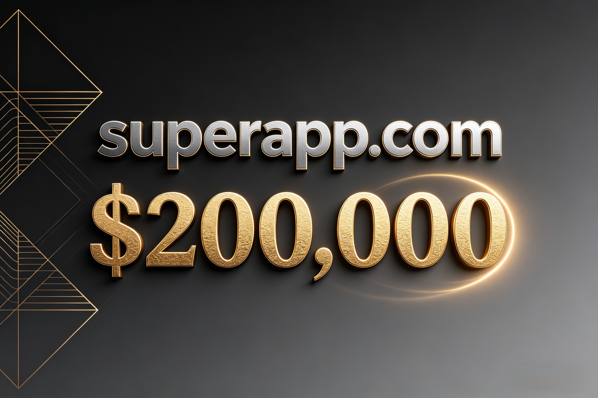 Sold for $200,000! superapp.com—the top-level domain for the global super app era.