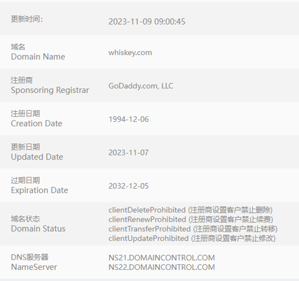 某酒类单词域名成交价约180万元!