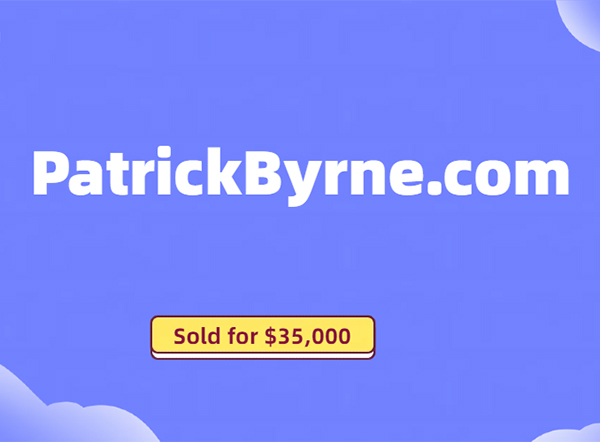 Domain Deal - PatrickByrne.com Sells for $35,000!