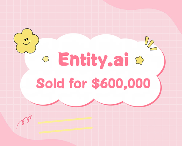 又一优质单词域名Entity.ai以60万美元高价出售