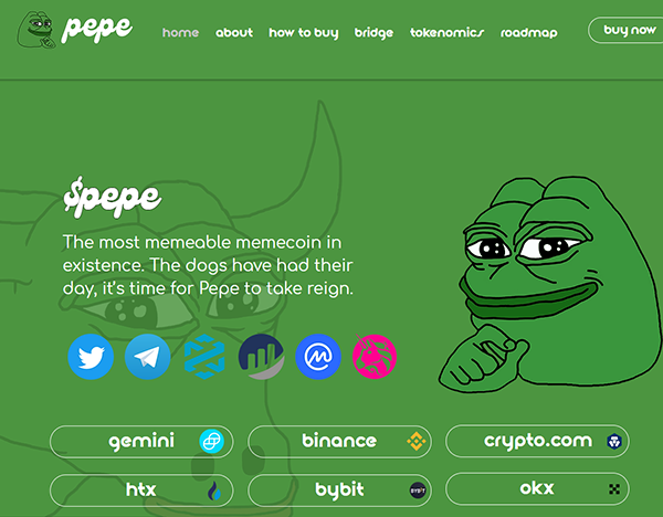 Pepe.com已被Pepe Coin ($PEPE)品牌收购