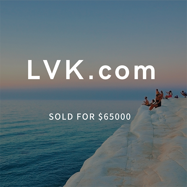 三字母LVK.com以65000美元成交!近一年三字母.com域名交易概览