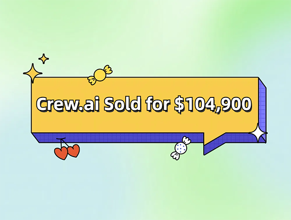 Crew.ai sells for $104,900 and leads the pack