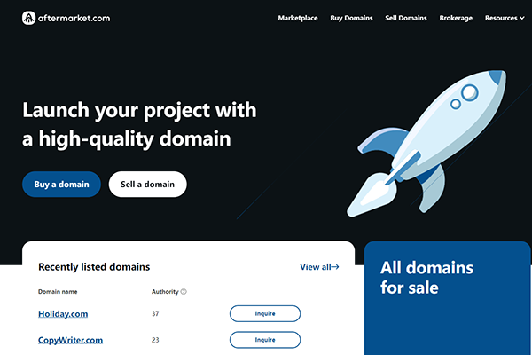 Domain.io overpriced by domain trading platform Aftermarket