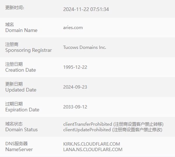 Aries.com域名以七位数中期交易完成收购!