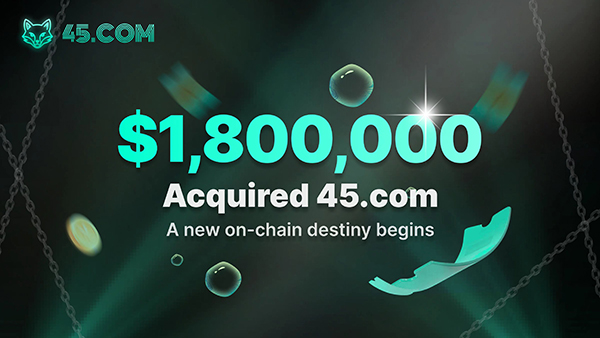 45.com changes hands for $1.8 million, and hard currency digital domain names explode again