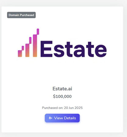 estate.ai sold for $100,000, and the AI+real estate direction continues to heat up