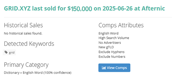 Grid.xyz sold for $150,000