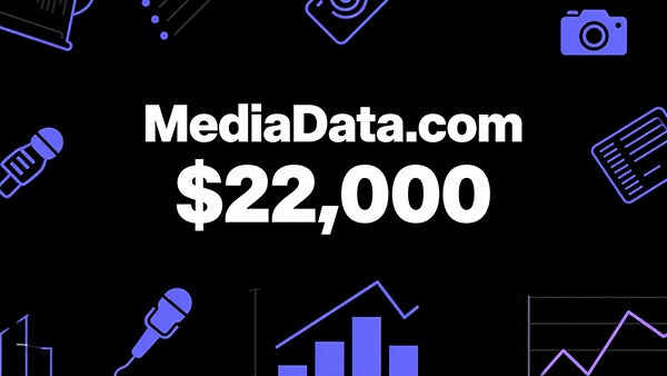 MediaData.com sold for $22,000, double keyword combination shows high value