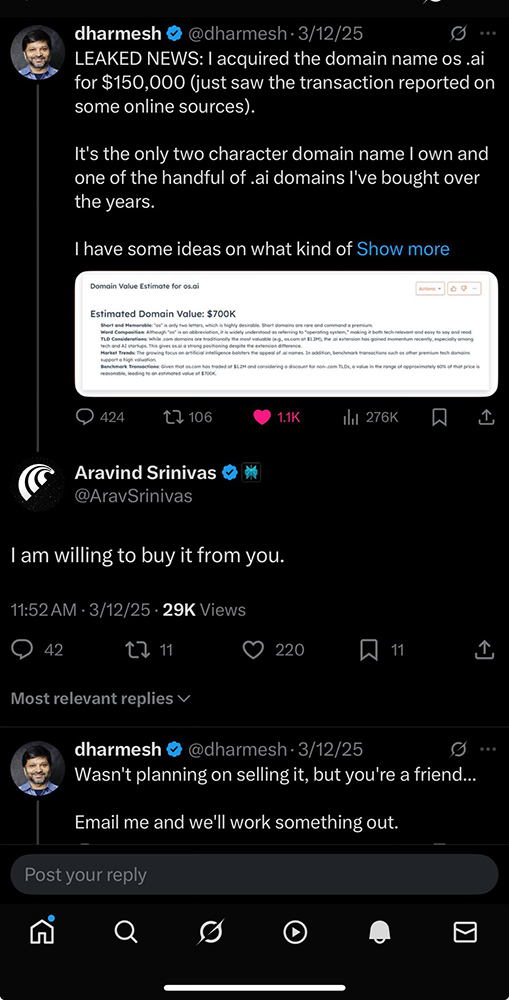 He bought Chat.com and you.ai, and now he has sold OS.ai to this company!