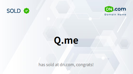Big News! The single-letter domain Q.me has been sold at a high price through DN.com!