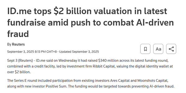 ID.me融资3.4亿美元：简洁有力的域名成就大品牌