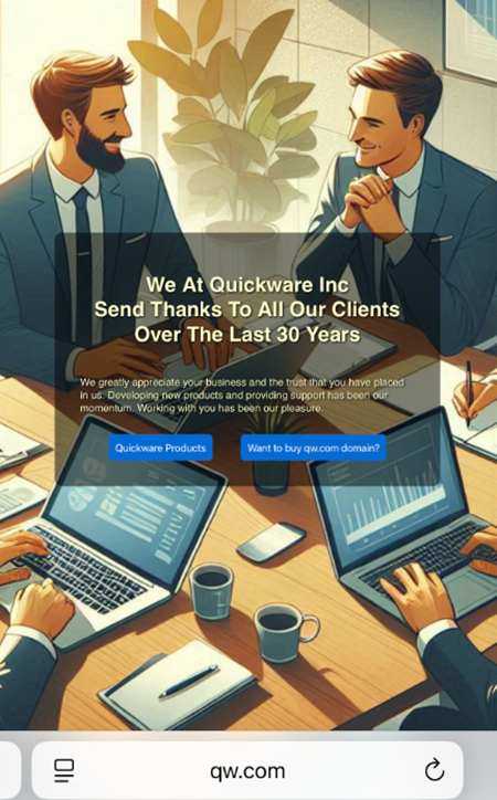 Big News! The 30-year-old QW.com has been successfully sold through DN.com!