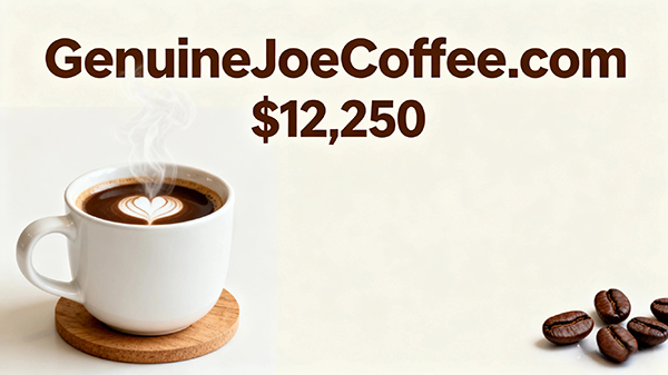 GenuineJoeCoffee.com以12,250美元成交,展现品牌叙事力