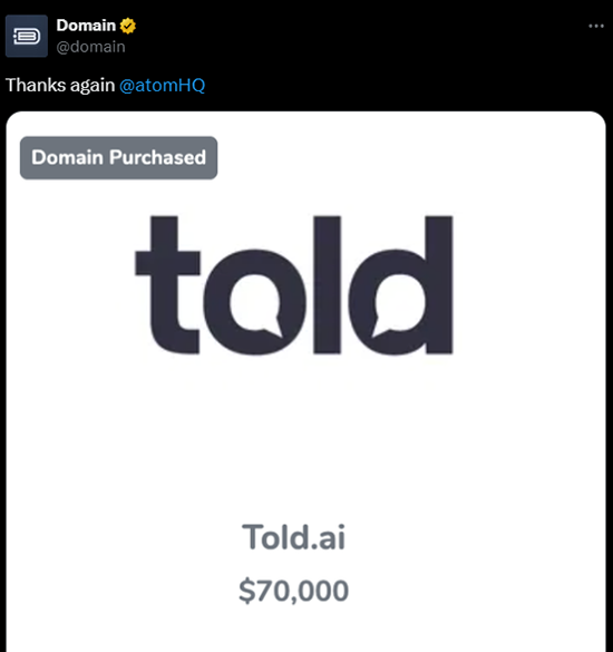 Told.ai Sold for $70,000, Highlighting the Value of AI Narrative Scenarios