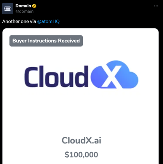 CloudX.ai以10万美元成交,投资回报高达17倍