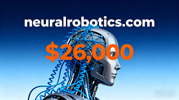 neuralrobotics.com以2.6万美元成交,20美元入手实现超1300倍回报