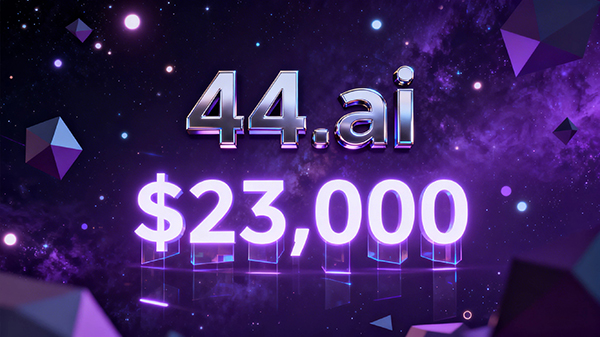数字域名再受热捧!44.ai以2.3万美元成功交易