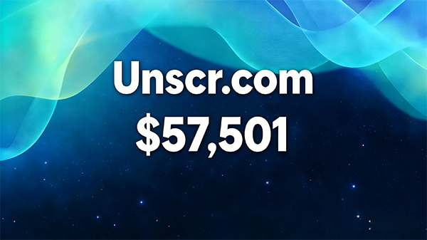 Unscr.com was sold for $57,501, demonstrating that premium .COM domain names are a valuable asset in the market.
