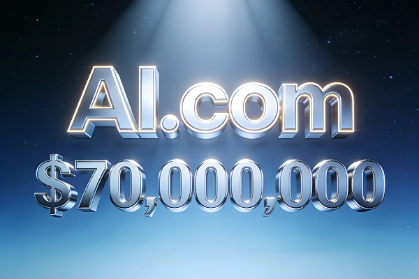Breaking news! AI.com sold for a record-breaking $70 million! This sets a new global record for domain name transactions.