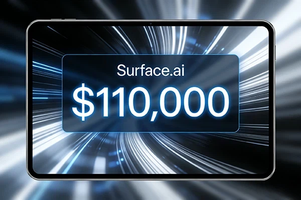 Surface.ai sold for $110,000, highlighting the value of domain names in the field of intelligent interaction.
