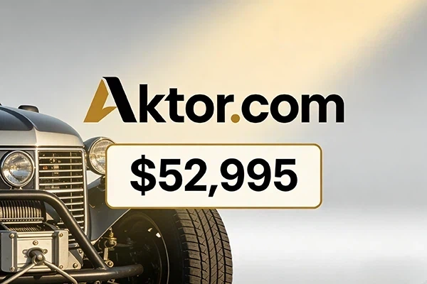 Aktor.com sold for $52,995, highlighting the value of premium domain names in the entertainment sector.