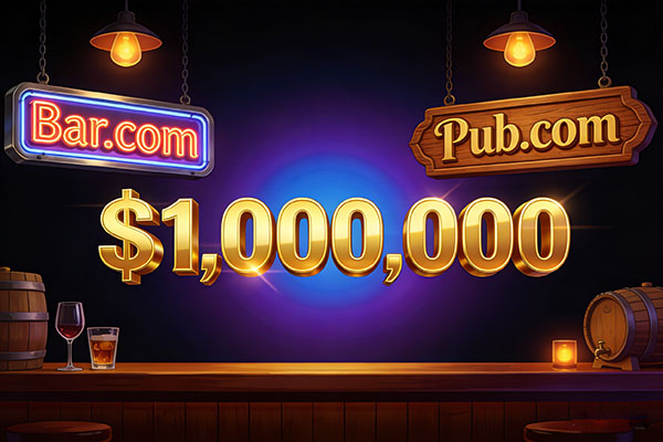 百万美元域名交易！Bar.com& Pub.com强强联合，引爆域名市场价值