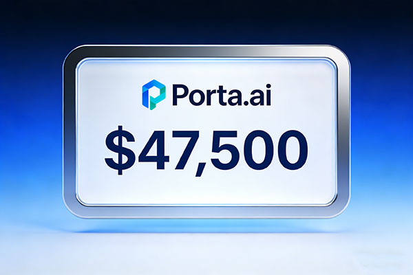 The premium domain name porta.ai sold for $47,500! Its value is highlighted by its dual focus on AI and port/portal technologies.