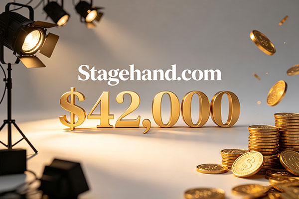 Stagehand.com sold for $42,000: Premium domain names in the entertainment industry gain market recognition once again.