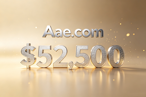 The premium three-letter domain name Aae.com sold for $52,500.